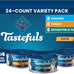 Blue Buffalo Tastefuls Wet Cat Food Paté Variety Pack (Chicken, Turkey & Chicken, Ocean Fish & Tuna) for Adult Cats, Made with Natural Ingredients, 5.5-oz. Each (24 Cans)