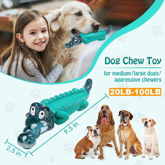 Jeefome Milk Flavored Alligator Dog Toys for Aggressive Chewers, 20-100lbs, Large & Medium Breed Dogs
