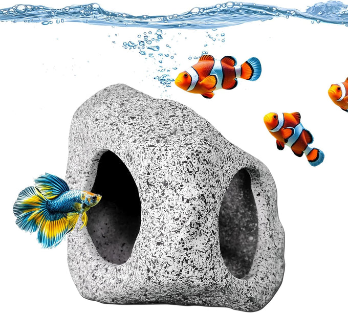 springsmart aquarium hideaway rock cave for small aquatic pets ceramic fish tank ornaments