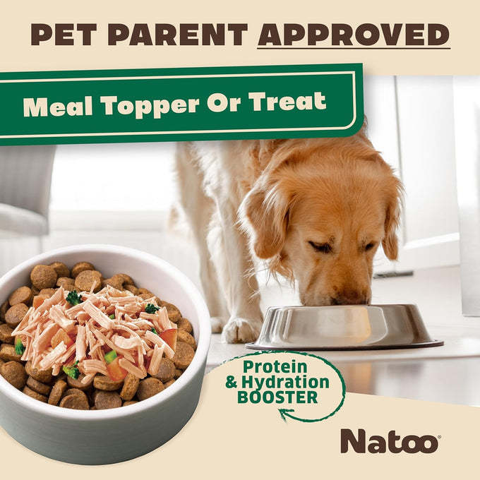 Nattoo chicken sweet potato broccoli dog treat topper for picky eaters and puppies 3 oz case of 20