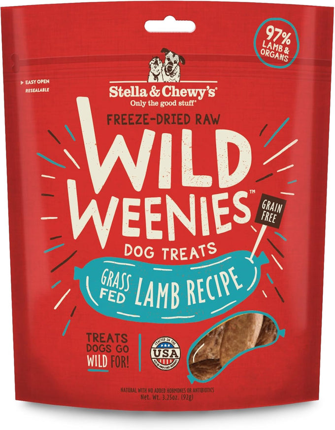 Stella & Chewy's Freeze-Dried Raw Wild Weenies Dog Treats, High-Protein, All-Natural, Grass-Fed Beef