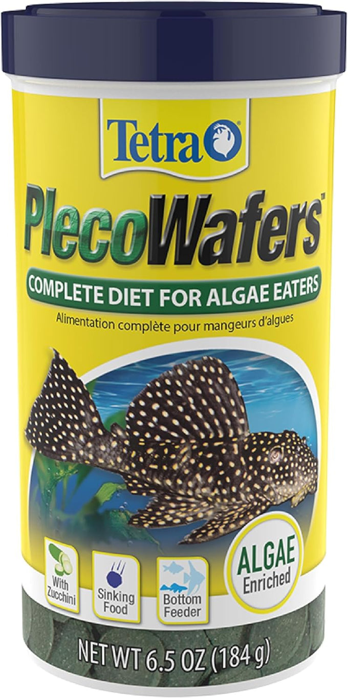 Tetra PlecoWafers 86 Grams nutritionally balanced fish food for algae eaters, sinking wafers, 3.03 ounce pack