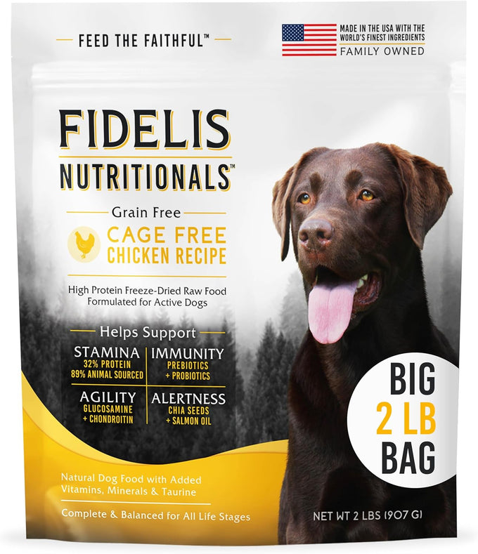 FIDELIS Freeze Dried Raw Dog Food, High Protein, Chicken, Blueberries
