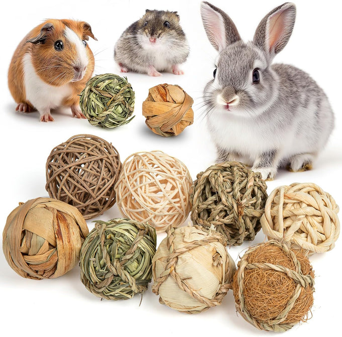 Sofier handmade 12pcs timothy hay treats natural chews for rabbit guinea pig hamster chinchilla rat gerbil