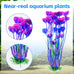 aquaneat artificial fish tank plants, 15.5 inch purple decorations, 2pcs, plastic aquarium accessories large