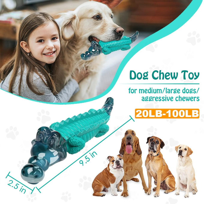 Jeefome Milk Flavored Alligator Dog Toys for Aggressive Chewers, 20-100lbs, Large & Medium Breed Dogs