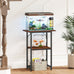 Snughome 2-tier rustic brown aquarium stand, heavy duty storage shelves for 20-gallon fish tank