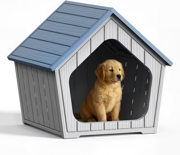 drato dog house indoor outdoor durable resin material houses for small dogs weatherproof cozy shelter