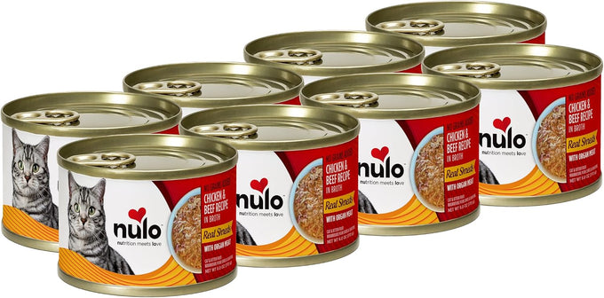 Nulo Real Shreds with Organ Meat Wet Canned Cat Food, Variety Flavors, 2.8 Ounce, 12 Cans