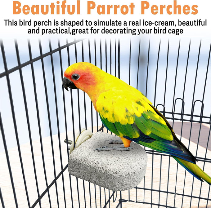 pinvnby 4-piece bird perch stands for small to medium parrots, cockatiels, lovebirds, conures, and finches