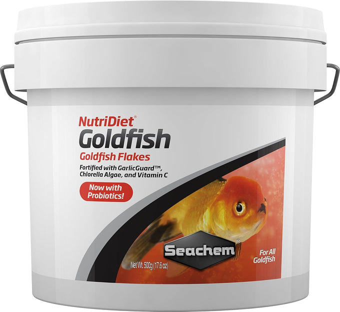Seachem NutriDiet Probiotic Goldfish Fish Flakes, 100g, High Protein, Vitamins, GarlicGuard, Chlorella Algae