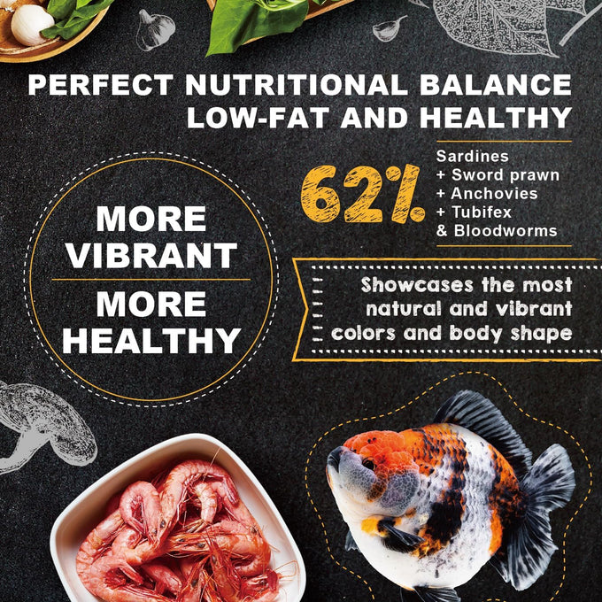 Ultra Fresh Apex Goldfish Growth Crisps, Premium All Natural Sword Prawn Flavor, 1.76 oz, Slow Sinking