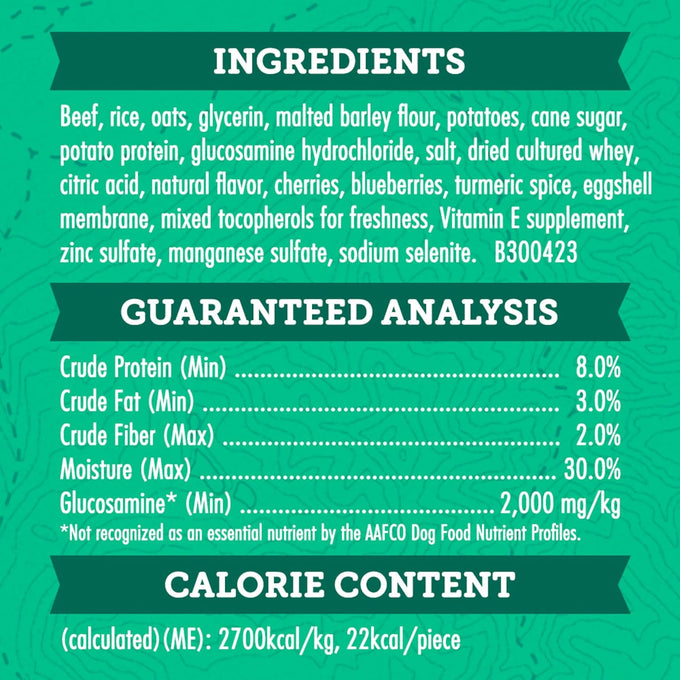 Zuke's Adult Dog Treats with Real Beef, 16 oz Resealable Pouch, No Corn, Wheat, or Soy