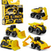 cat construction toys store n go playset tin travel case transforms into multi-level worksite, includes 2 little machines vehicles & 10+ accessories, portable stem toy for kids ages 3+