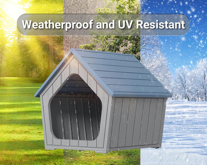 drato dog house indoor outdoor durable resin material houses for small dogs weatherproof cozy shelter