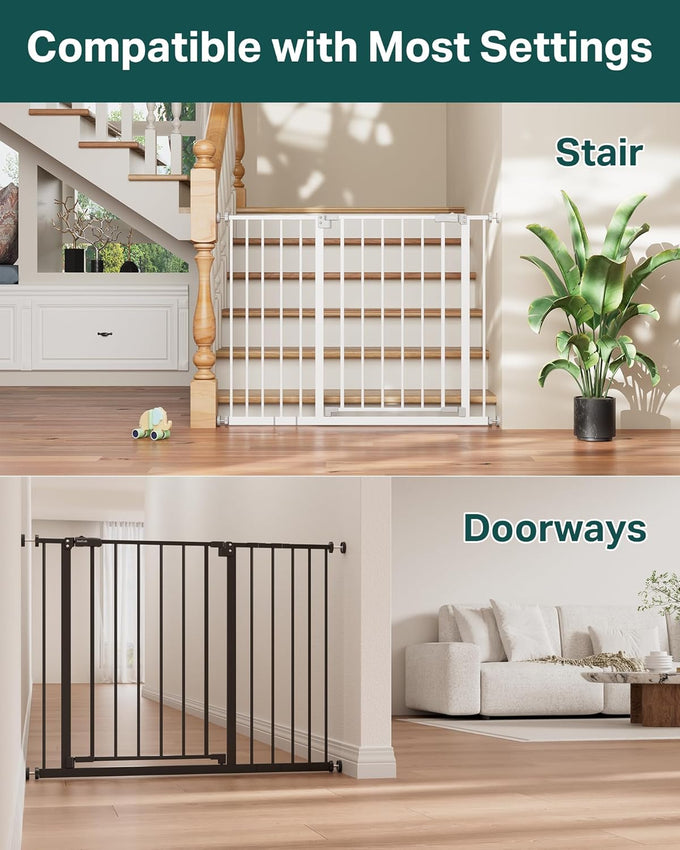 InnoTruth 29.5–40.75" baby gate with dual lock, 30" tall dog gates for doorways & hallways