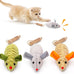 Potaroma 3pcs Squeak Mice Interactive Catnip Silvervine Toys for Indoor Kittens, All Breeds & Species
