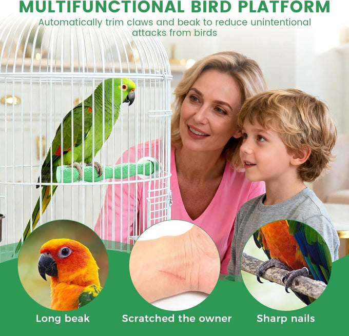 2pcs bird beak grinding stone, anti-slip parakeet nail trimming stick resin perch stand platform for budgies, parakeets, cockatiels, conures