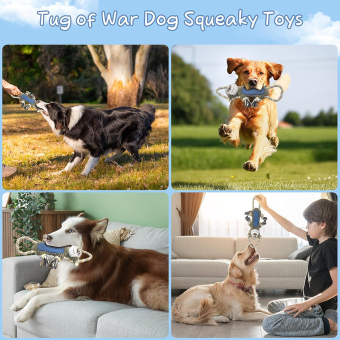 BuyPow Monkey Squeaky Dog Chew Toys, Interactive Tug of War Puppy Toys for Small, Medium, Large Dogs Soft and Durable