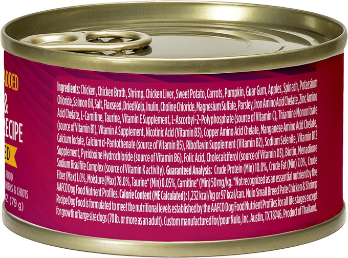 Nulo Grain-Free Small Breed Wet Canned Puppy & Dog Food, Chicken and Shrimp