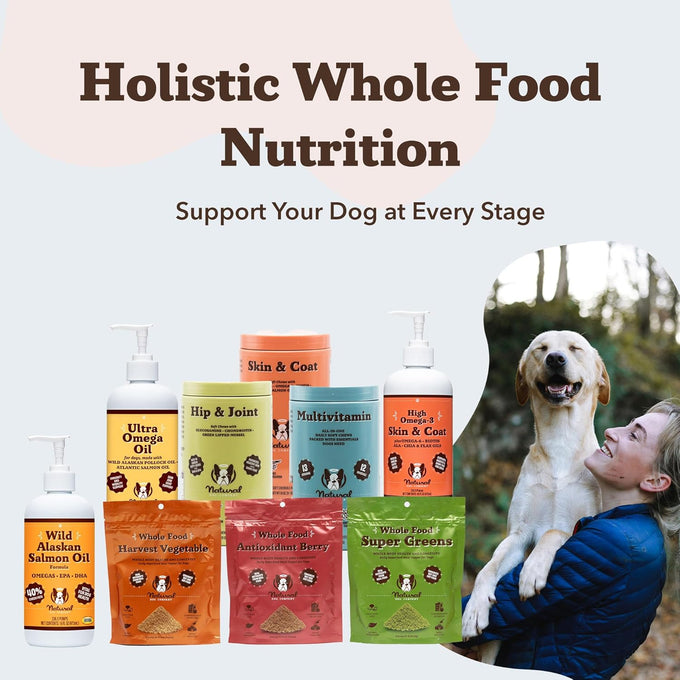 Natural Dog Company Wild Alaskan Salmon Oil Formula with Omega 3 for Dogs Supplement, Skin & Coat Oil 16 oz