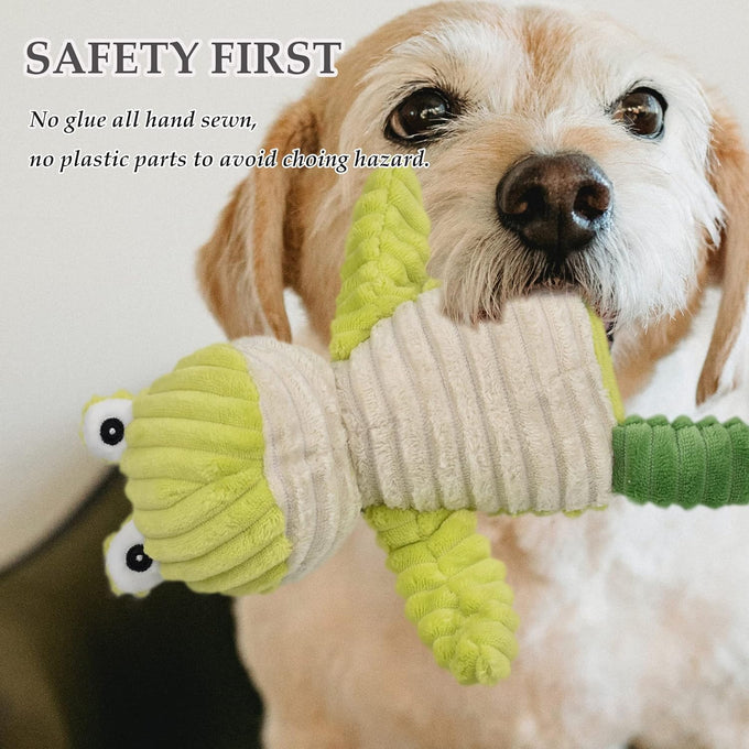 lechong 5 pack tough dog toys stuffed squeaky plush animal dog toys bundle for small medium large dogs