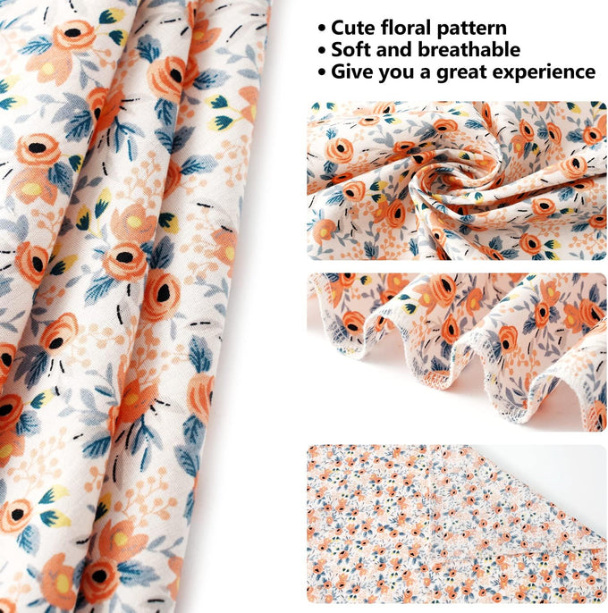 E-clover cute flower dog bandana with matching scrunchie for medium to large dogs - 27.5''x19.3''