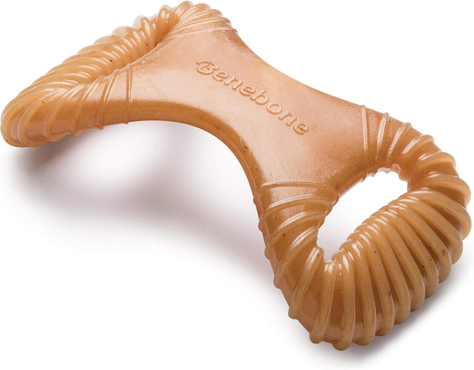 benebone dental durable dog chew toy medium real bacon made in usa