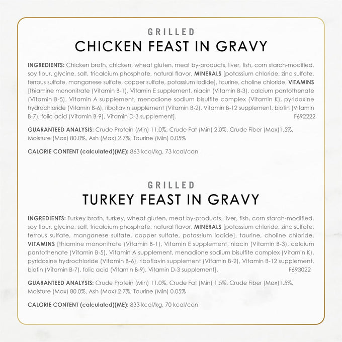 Purina fancy feast grilled wet cat food poultry and beef collection variety pack of 24 3 oz cans