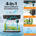 vehipa 2.2 gallon smart aquarium with humidifier, auto feeder, silent pump, temperature display & 7-color lighting, black