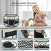 Siedihit grey small dog cat playpen, portable pop up enclosure kennel with carrying case for dogs cats rabbits