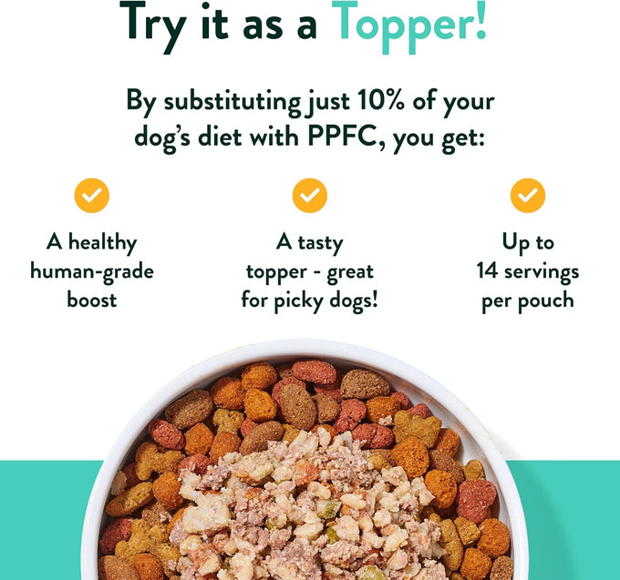 Portland Pet Food Fresh Dog Food Pouches - Gluten-Free Meal Toppers