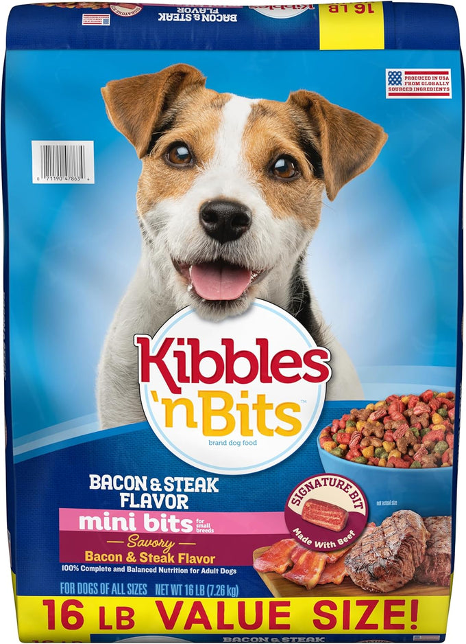 Kibbles 'n Bits Mini Bits Small Breed Dry Dog Food, 16 lb