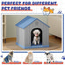 Bifanuo plastic dog house for small to medium dogs, weatherproof design, air vents, elevated floor, easy clean and assemble in blue, 26.18'' L x 24.03'' W x 25.98'' H