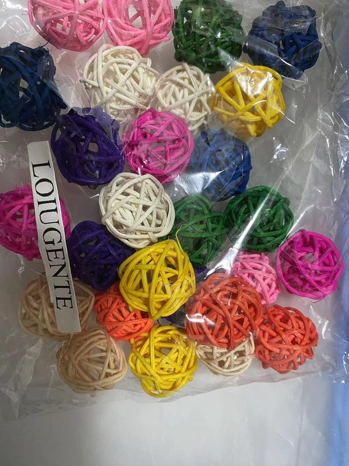 parrot chew toys 30pcs 1.2inch rattan wicker balls for parakeet conures hamsters bunny toys