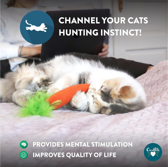 ourpets 100-percent north american catnip filled carrot cat toy 24k gold