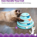 Catstages Chase Meowtain 4-Tier Interactive Cat Track Toy with 4 Spinning Balls, Non-Slip Base, Blue