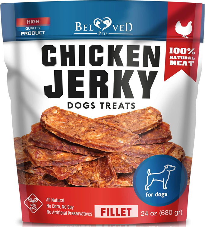 Dog Treats Chicken Jerky 1.5 lb - High Protein Chews for Large, Medium & Small Breeds