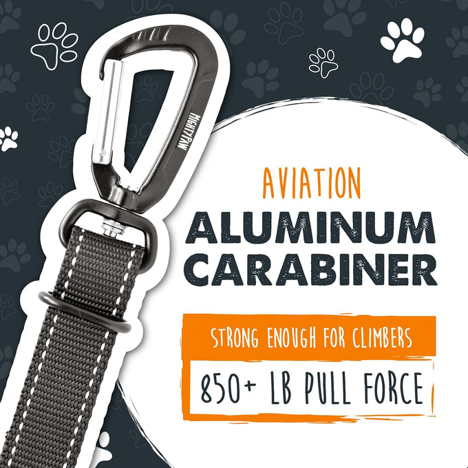 Mighty Paw Safe Dog Seat Belt for Cars - Aviation Grade Aluminum Carabiner, Adjustable, Heavy-Duty Design