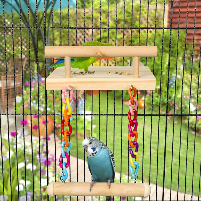 frgkbtm bird perch cage toy wooden platform play gym for parrots, green cheeks, lovebirds, chinchillas, hamsters, budgies