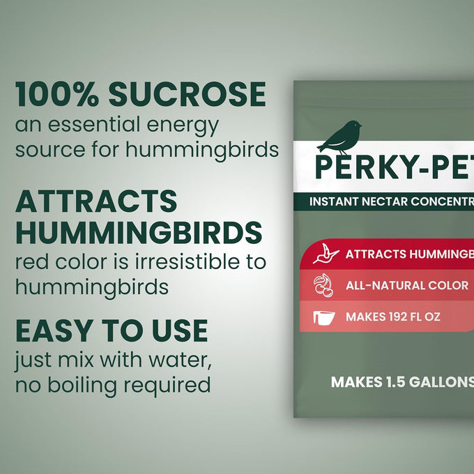 Perky-Pet 2 lb Hummingbird Instant Nectar Powder Concentrate - Makes 192 oz Liquid Food - 100% Sucrose