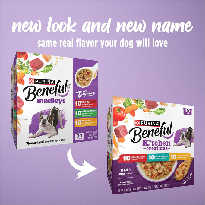 Purina Beneful Kitchen Creations Wet Dog Food Variety Pack - 30 x 3oz Cans