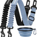 cooyoo dog seat belt, heavy-duty nylon, retractable, adjustable, black, 24-31 inches