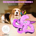 BuyPow Octopus Purple Dog Squeaky Toy - Large & Small Dog Toys for Puppy Teething, Soft Plush, Waterproof Squeaker, Fun Animal Toy