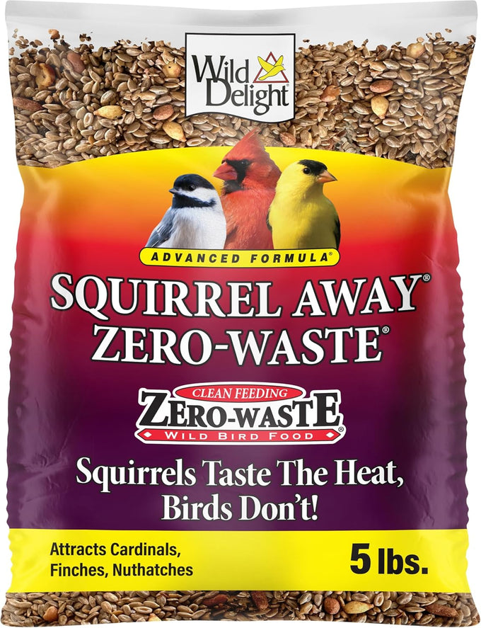 Wild Delight Advanced Formula Zero Waste Wild Bird Food 5lbs, Chili Pepper Blend, Squirrel Deterrent