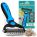 Maxpower planet original pet grooming rake - dual-sided deshedding dematting tool with extra-wide dog grooming brush for long hair, reduces shedding 95%
