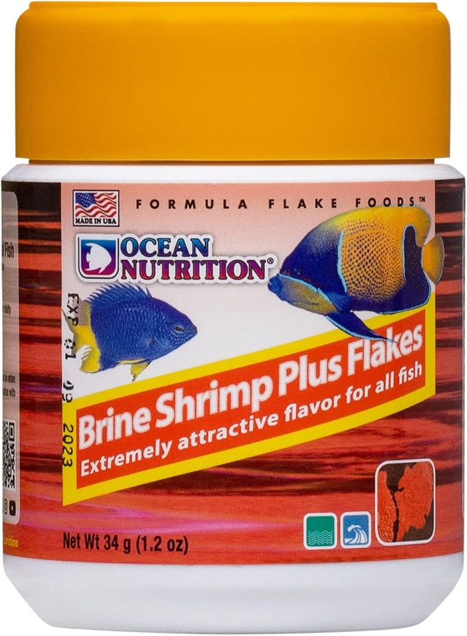ocean nutrition formula one flakes fish food - all natural saltwater tropical fish flakes made in usa 1.2 oz