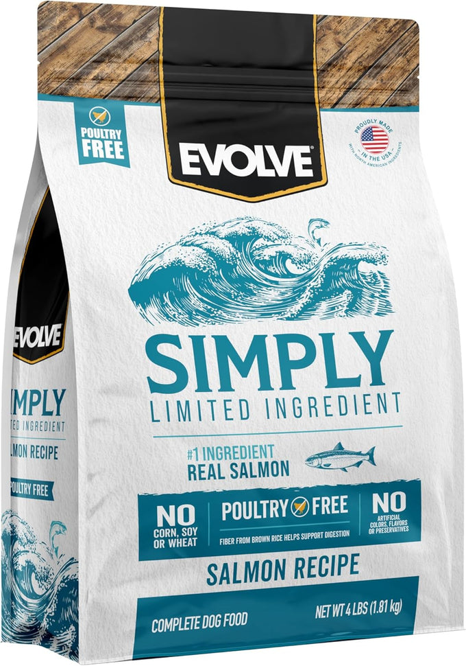 Evolve Simply Limited Ingredient Salmon Dry Dog Food Recipe, 4lb.