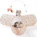 Tempcore 3-way collapsible cat tunnel for indoor cats, kittens, and small pets with peek hole and ball toy