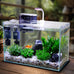 3-gallon glass small fish tank starter kit with high-efficiency filter and led lights lid